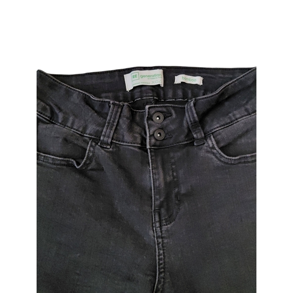 Black Flare Wide Leg Jeans High-Rise - Picture 5 of 7